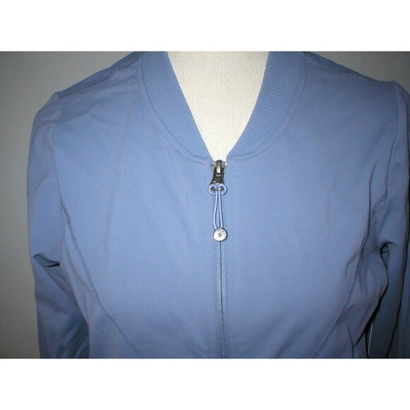 New Athleta NWT $98 Womens Recycled Jacket Purple Light L Bombtastic Thumbholes - Picture 4 of 11